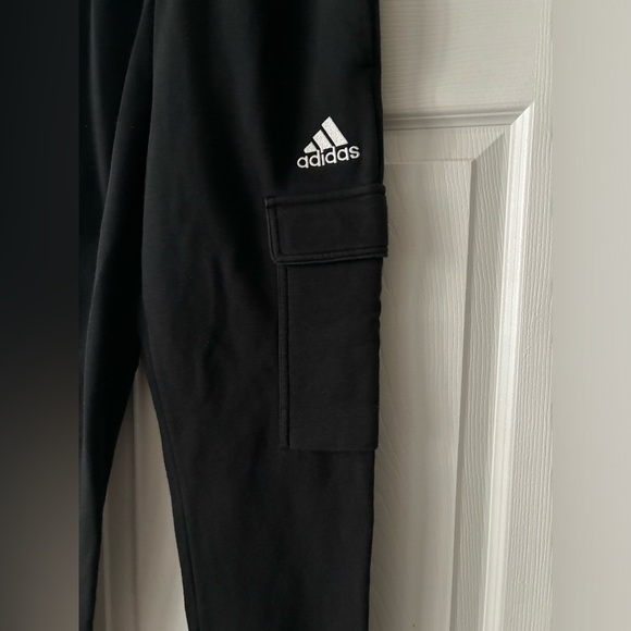 Mens Black Adidas Slim Fit Sweat Pants Sz Small - Picture 2 of 4